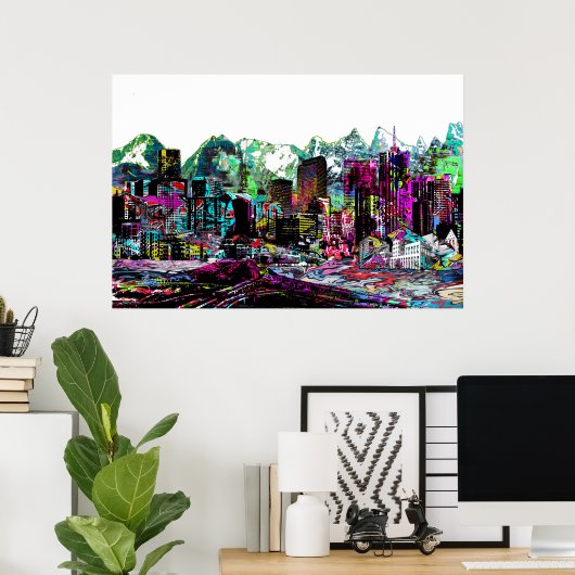 Denver, Colorado in Graffiti Poster (Heimbüro)