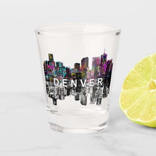 Denver, Colorado in Graffiti-Schießglas Schnapsglas (Vorderseite)