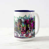 Denver, Colorado in Graffiti Zweifarbige Tasse (VorderseiteRechts)