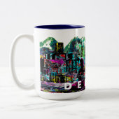 Denver, Colorado in Graffiti Zweifarbige Tasse (Links)