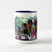 Denver, Colorado in Graffiti Zweifarbige Tasse (Mittel)