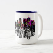 Denver, Colorado in Graffiti Zweifarbige Tasse (VorderseiteRechts)