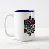 Denver, Colorado in Graffiti Zweifarbige Tasse (Links)