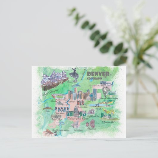 Denver Colorado Karte (Stehend Vorderseite)