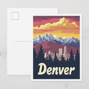 Denver Colorado Kunst Vintage Reise Postkarte