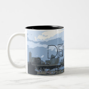 Denver Colorado künstlerische Skyline-Kaffee-Tass Zweifarbige Tasse