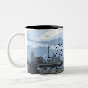 Denver Colorado künstlerische Skyline-Kaffee-Tasse Zweifarbige Tasse