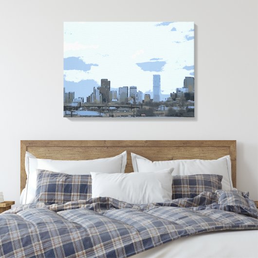 Denver Colorado Künstlerische Skyline Leinwand dru (Insitu (Schlafzimmer))