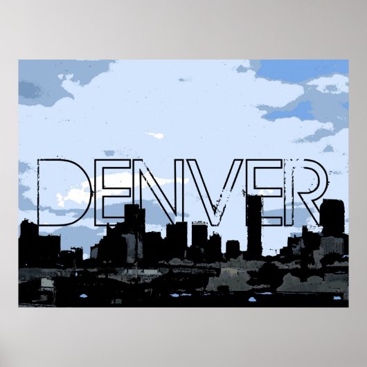 Denver Colorado künstlerisches Skyline-Poster Poster (Vorne)