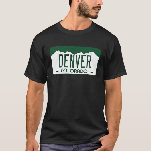 Denver Colorado License Plate T-Shirt (Vorderseite)