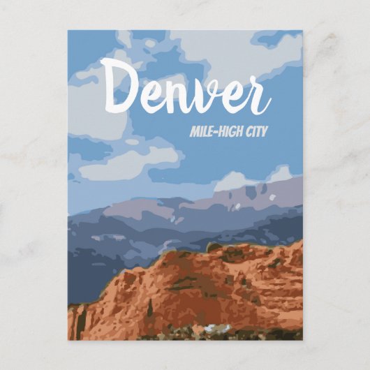 Denver Colorado Mile-High City Postcard Postkarte (Vorderseite)