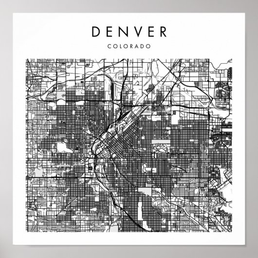 Denver Colorado Minimal Modern Street Karte Poster (Vorne)