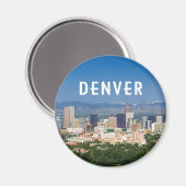 Denver Colorado mit dem Foto Innenstadt und Berge Magnet (Vorderseite/Rückseite)