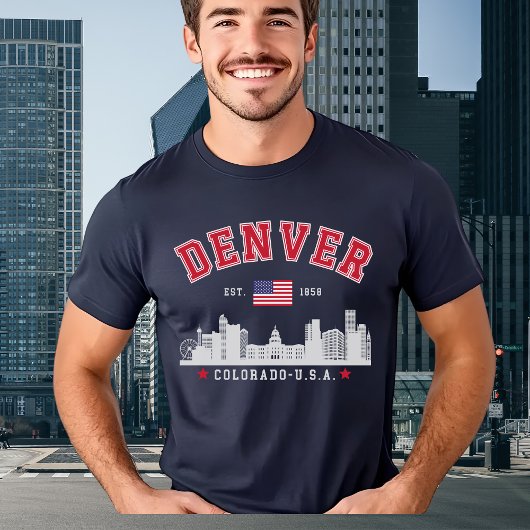 Denver Colorado Modern Skyline City T-Shirt