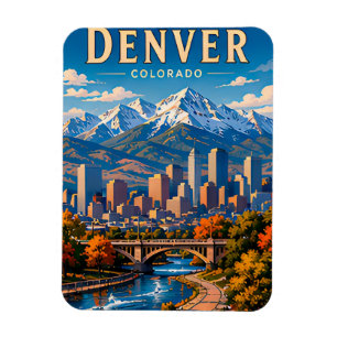 🌄 Denver Colorado Mountain City Kollektion Magnet