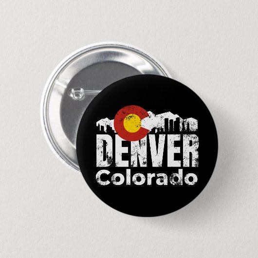 Denver Colorado Mountains Button (Vorne & Hinten)