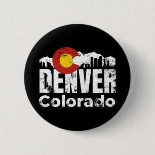 Denver Colorado Mountains Button