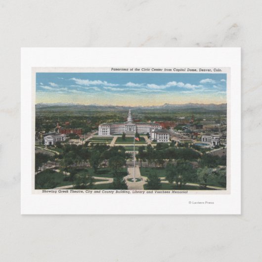 Denver, Colorado - Panorama der Stadt Postkarte (Vorderseite)