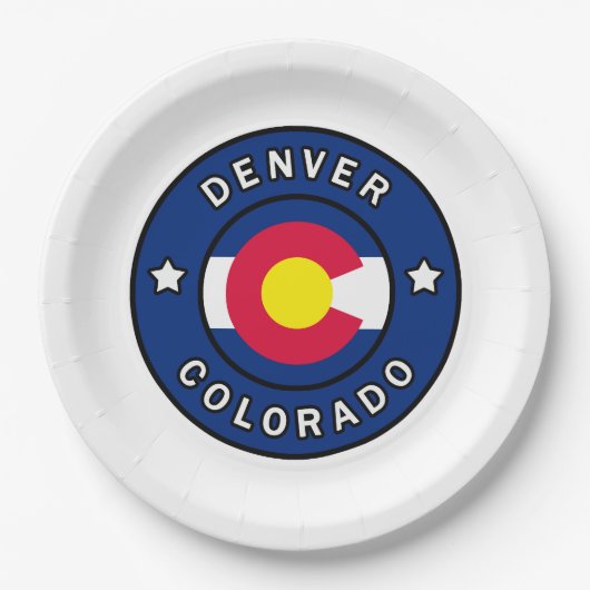 Denver Colorado Pappteller (Vorderseite)