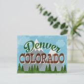Denver Colorado Postcard Snowy Mountains Spaß Postkarte (Stehend Vorderseite)