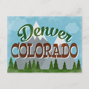 Denver Colorado Postcard Snowy Mountains Spaß Postkarte