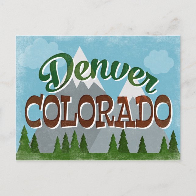 Denver Colorado Postcard Snowy Mountains Spaß Postkarte (Vorderseite)