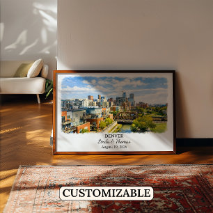 Denver Colorado Poster, Aquarell, Maßgeschneidert Poster