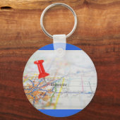 Denver Colorado Pushpin Karte Schlüsselanhänger (Vorderseite)