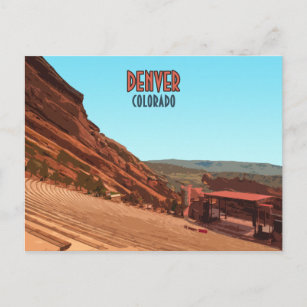 Denver Colorado Red Rocks Vintag Postkarte