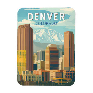 Denver Colorado Reise Kunst Vintage Magnet