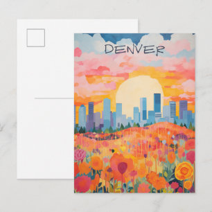 Denver Colorado Reise Stadtmalerei Ästhetik Postkarte