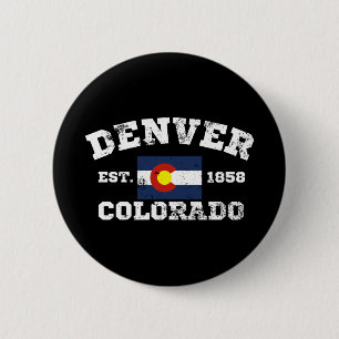 Denver Colorado Retro Vintag Button