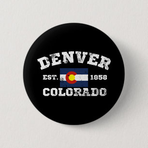 Denver Colorado Retro Vintage Button