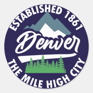 Denver,Colorado Runder Aufkleber