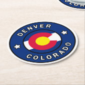 Denver Colorado Runder Pappuntersetzer (Angewinkelt)