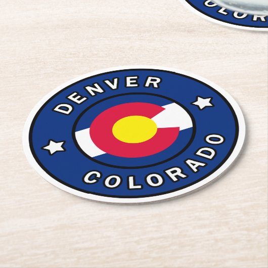 Denver Colorado Runder Pappuntersetzer (Angewinkelt)