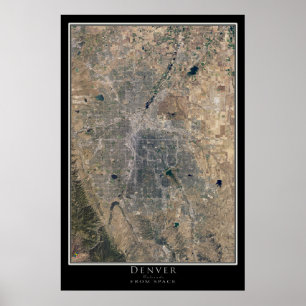 Denver Colorado Satellite Poster Karte