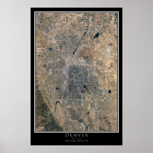 Denver Colorado Satellite Poster Karte (Vorne)