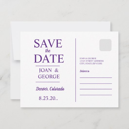 Denver, Colorado Save The Date (Rückseite)