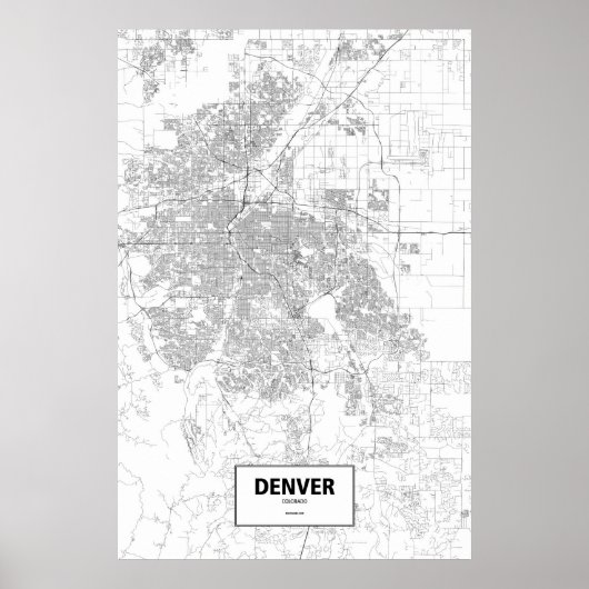 Denver, Colorado (schwarz auf weiß) Poster (Vorne)