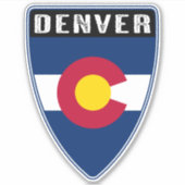 Denver Colorado Shield Aufkleber (Vorderseite)