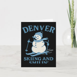 Denver Colorado Skifahren und Smilin Snowman Karte