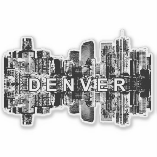 Denver, Colorado Skyline Aufkleber (Vorderseite)