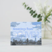 Denver Colorado Skyline Gruß künstlerische Postkar Postkarte (Stehend Vorderseite)