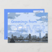 Denver Colorado Skyline Gruß künstlerische Postkar Postkarte (Vorne/Hinten)