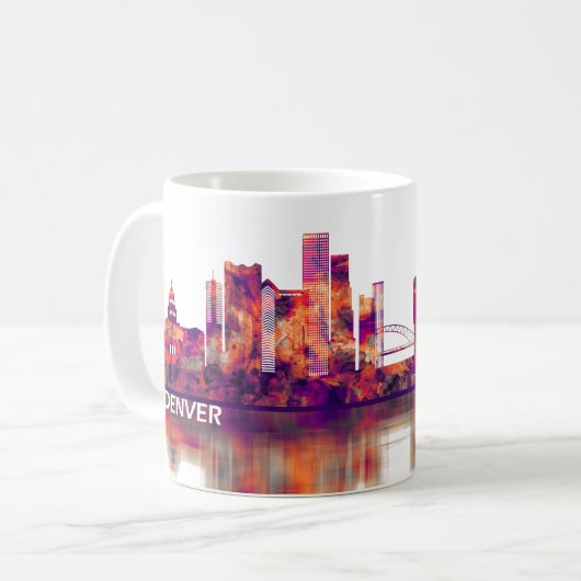 Denver Colorado Skyline Kaffeetasse (Vorderseite Links)