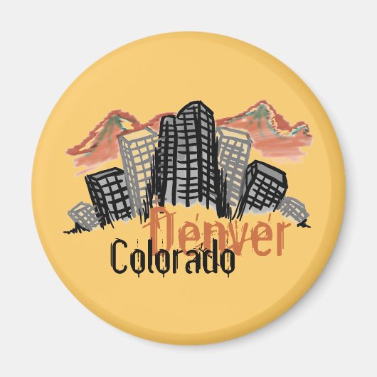 Denver Colorado-Skyline-Magnet Magnet (Vorne)