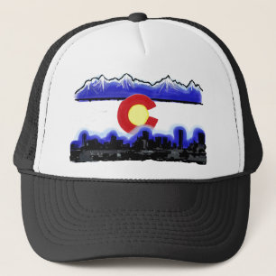 Denver Colorado Skyline Moderne Flagge Truckerkappe