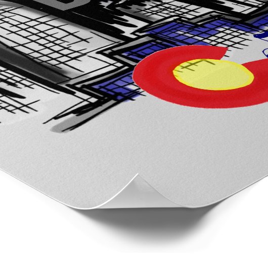 Denver Colorado Skyline Poster (Ecke)