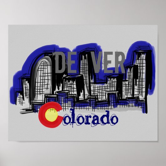Denver Colorado Skyline Poster (Vorne)